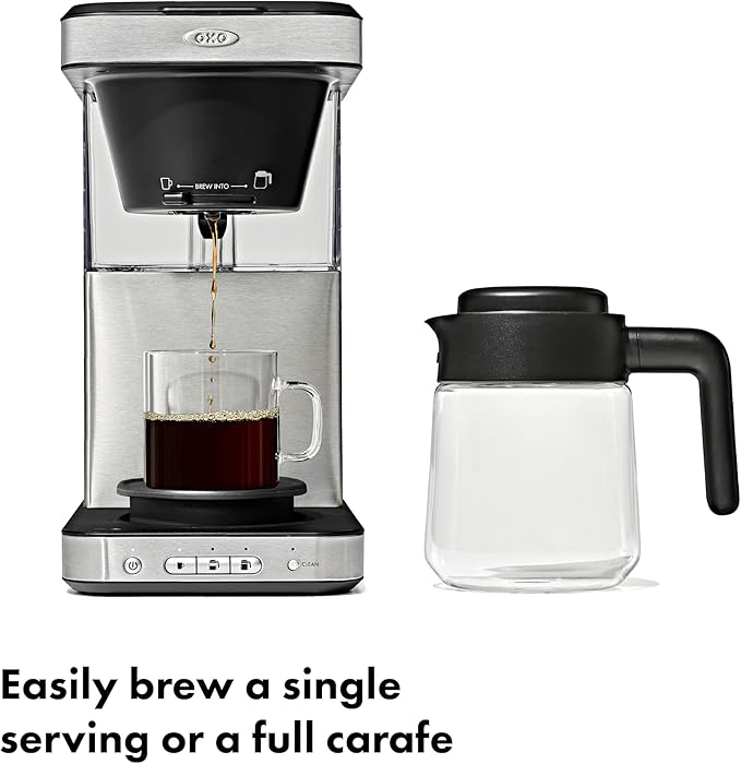 OXO BREW 8-Cup Coffee Maker with Podless Single-Serve Function, programmable coffee maker, café coffee, single-serve coffee, SCA certified home brewer