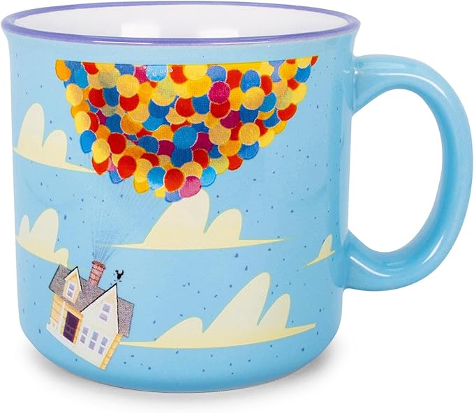 Disney Pixar UP Adventure Is Out There 20-Ounce Ceramic Camper Mug | BPA-Free Travel Coffee Cup For Espresso, Caffeine, Cocoa | Home & Kitchen Essentials, Cute Gifts and Collectibles