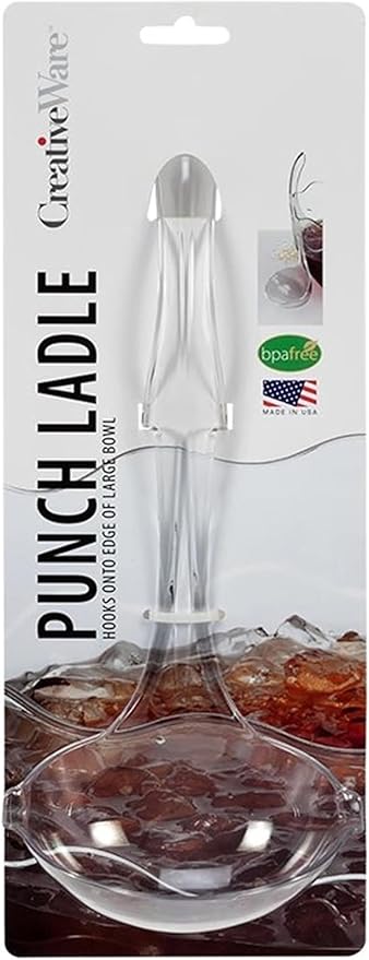 CreatieWare Punch Ladle, Clear Acrylic Serving Utensil