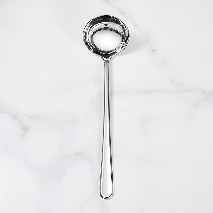 KEAWELL Premium 11" Verona Small Soup Ladle, 18/10 Stainless Steel, Heavy-Duty Construction, High-Polished Finish, Ergonomic Handle for Smooth Pouring, Dishwasher Safe (1, 11" Soup Ladle)