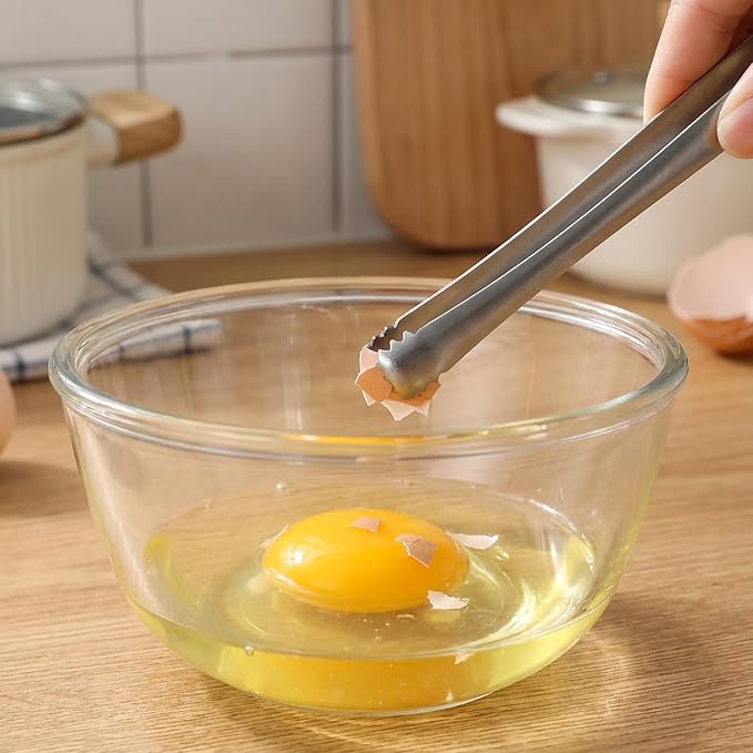 3pcs Chalaza Remover for Eggs, 5.98 Inch Egg Chalaza Removal Tool, Toothed Design Eggshell Fragment Remover Tong for Cooking Food Cake Bakers Pastry Chefs