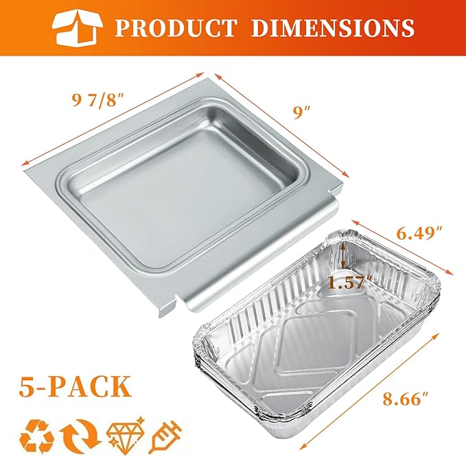 67047 Metal Catch Pan and 6415 Aluminum Liner for Weber Spirit I&II 200 and 300, Genesis I&II LX200/300 Series, Grill Grease Tray for Weber Traveler Grill, Drip Tray for Weber 67047 83156 6415