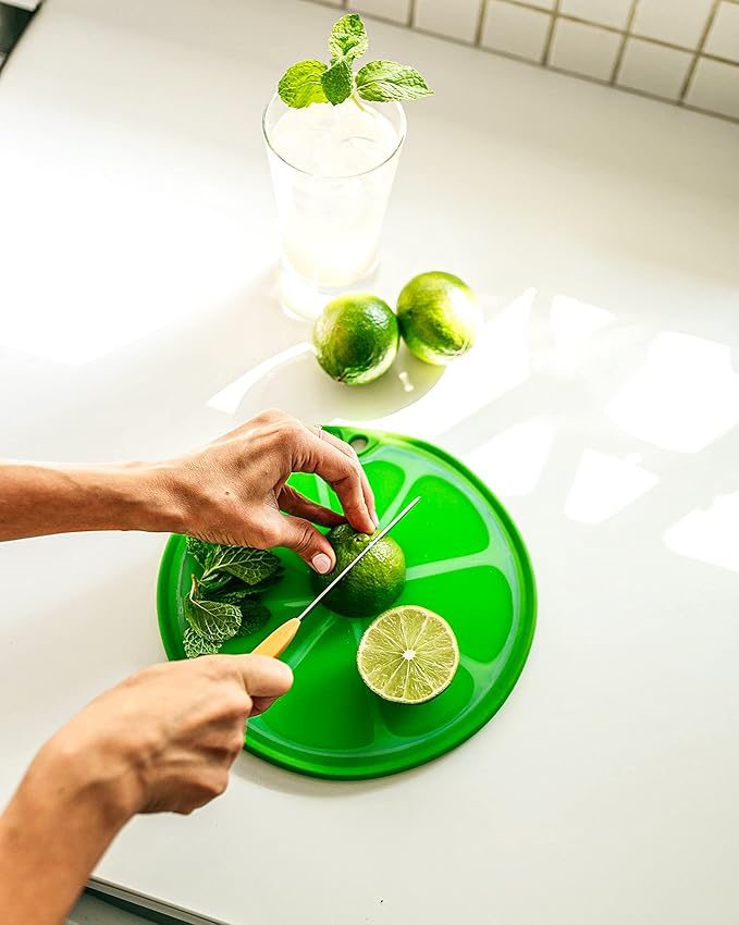 Dexas Citrus Slice Cutting Board/Serving Board 9 inches, Lime