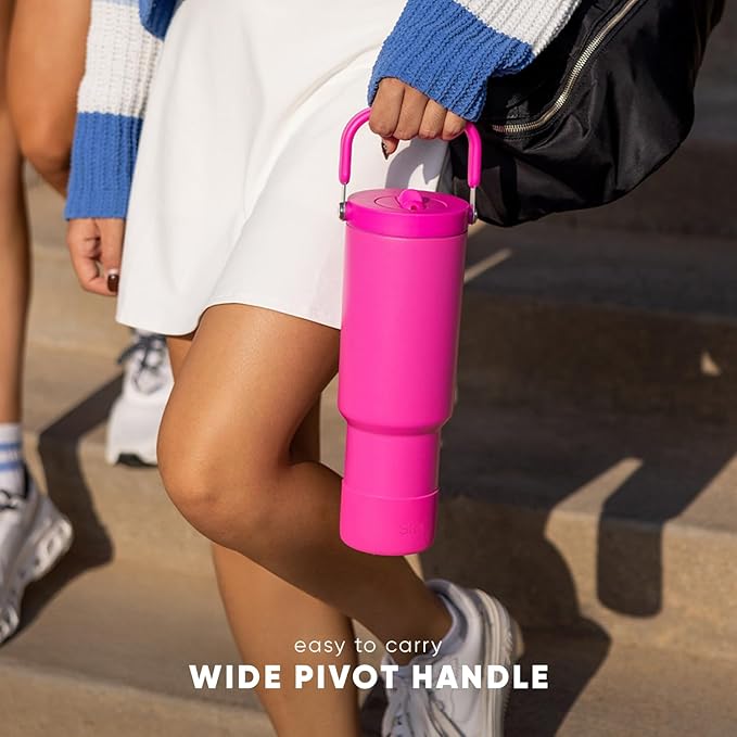 Simple Modern Trek Pivot | 40oz Flip Straw Tumbler with Handle | Water Bottle & Boot | Interchangeable Straw & Chug Lids | Insulated Stainless Steel Jug | Gym Sports Outdoors | Ocean Tide