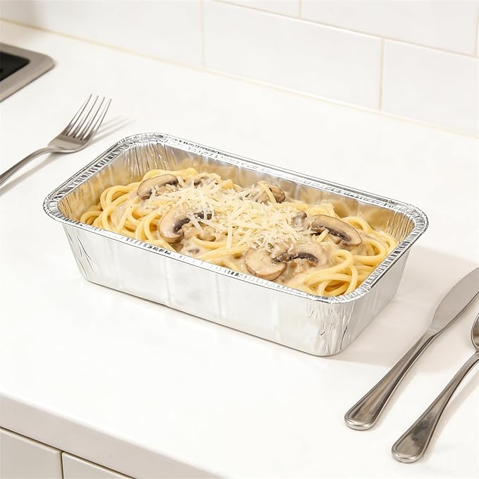 100 Pack 2 Lb Aluminum Loaf Baking Pans, 8.5” x 4.5” x 2.5” Heavy Duty Disposable Loaf Pans,Foil Bread Pans for Baking Holiday Treats Food Storage and Takeout