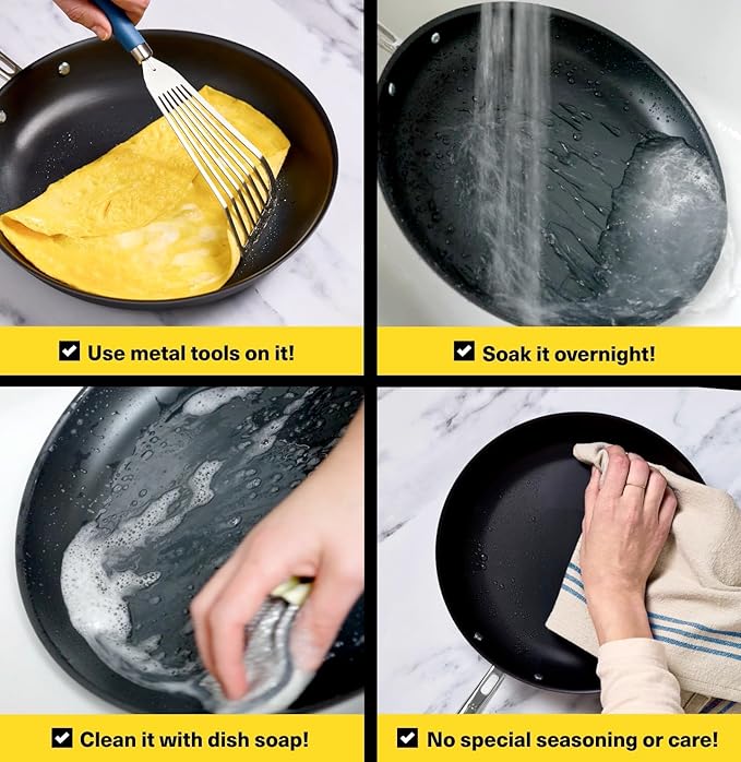Misen Carbon Nonstick™ Skillet - Ultra-Durable Nitrided Surface - Easy Relase With No Coating to Chip or Peel, PFOA- & Chemical-Free - High-Heat Cooking, Even-Heating, Induction Ready, 12 Inch