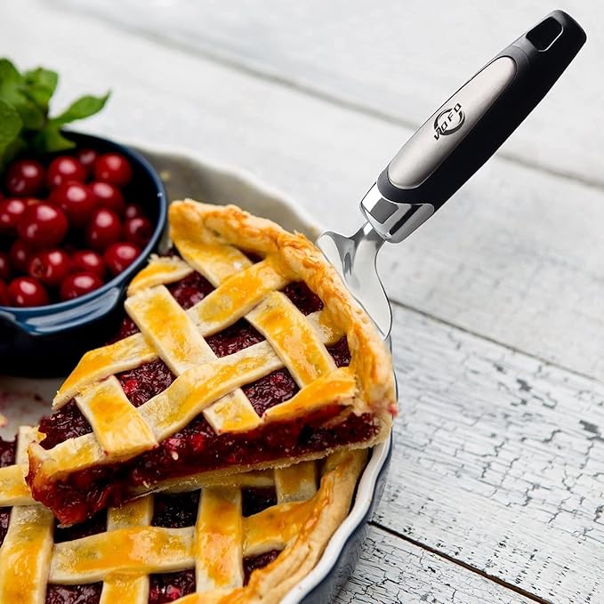 Flatware Pie Server Stainless Steel Cake Pizza Cutter Tart Dessert Slicer (Black)