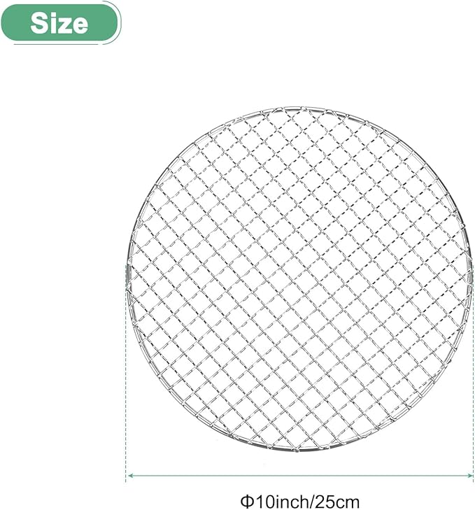 Cooling Rack, 10" Round Stainless Steel Baking Rack for BBQ/Cooking/Roasting/Grilling/Steaming/Drying, Wire Cooling Rack for Baking [Silver]
