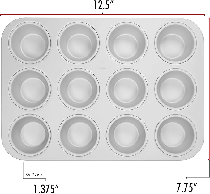 Fat Daddio's Anodized Aluminum Standard Muffin Pan, 11.2 x 15.8 Inch