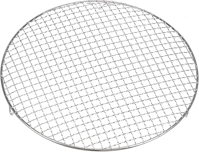 HARFINGTON Round Cooking Rack 13-inch 201 Stainless Steel Cross Wire Barbecue Grill Net with 20mm Legs for Cooking Baking Steaming BBQ