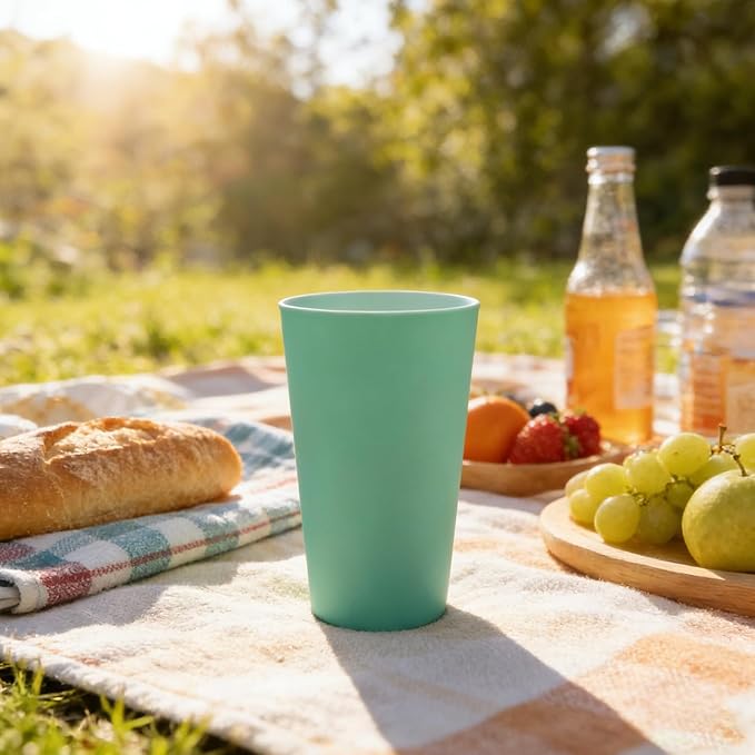 32-ounce Plastic Tumblers Reusable Dishwasher Safe BPA Free Set of 12 Multicolor Large Drinking Cups