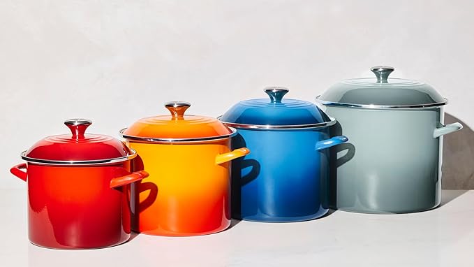 Le Creuset Enamel on Steel Traditional Stockpot, 12 qt., Olive with Stainless Steel Knob