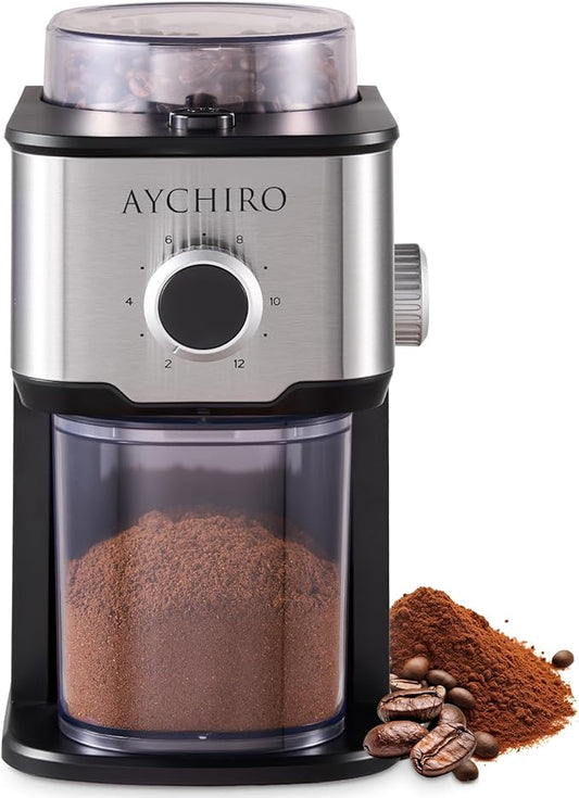 Burr Coffee Grinder, Adjustable Coffee Bean Grinder Electric with 14 Grinding Settings,2-12 Cups for Espresso, Drip Coffee and French Press