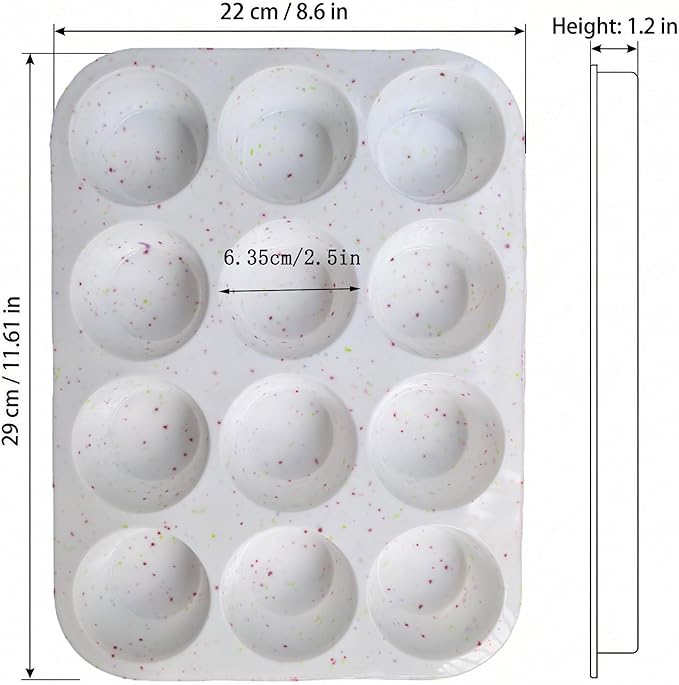 2Pcs Silicone Muffin Pan for Baking - 12 Cup Regular Size Cupcake Pan, Silicone Muffin Tray, Nonstick Cupcake Baking Pan Molds for Baking Homemade Muffins