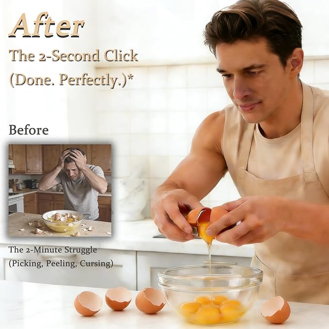 Egg Shell Opener ｜Eggs Peeler Shell Remover ｜Multifunctional Egg Separator for Raw and Hard-Boiled Eggs ｜ Portable Stainless Steel Egg Cracker Kitchen Tool (Orange)