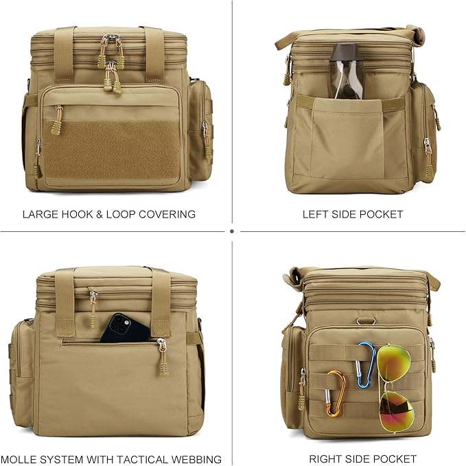 Large Tactical Lunch Box for Men, Insulated Lunch Bag Adult, Thermal Lunchbox Leakproof Waterproof Cooler Bag, Dual Compartment Lunch tote, Large Lunch Pail for Work Office Camping 24L