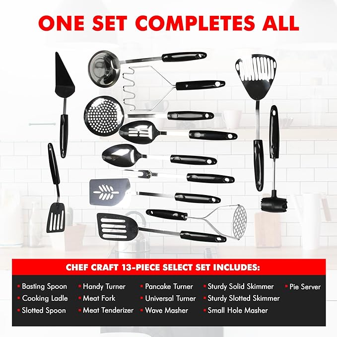 Chef Craft Select Turner/Spatula, 14.5 inch, Stainless Steel