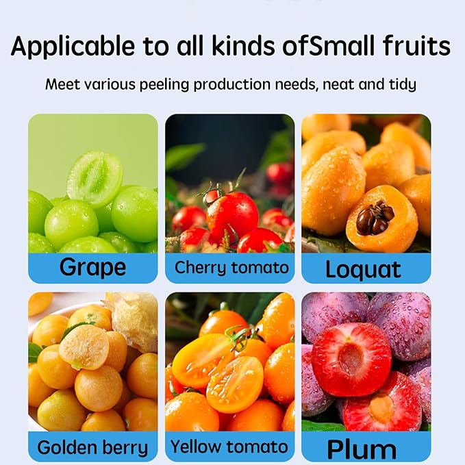 Electric Automatic Peeler Machine,Automatic Grape Peeler Machine,Garlic Peeler Cherry-Tomato Skin Remover,Compact Vegetable Peeler for All Small Fruits,Kitchen Peeling Tool