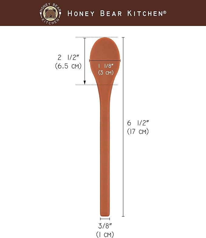 Honey Bear Kitchen Silicone Stirring Spoon (Set of 2, Grey Polar Bear) for Coffee & Tea