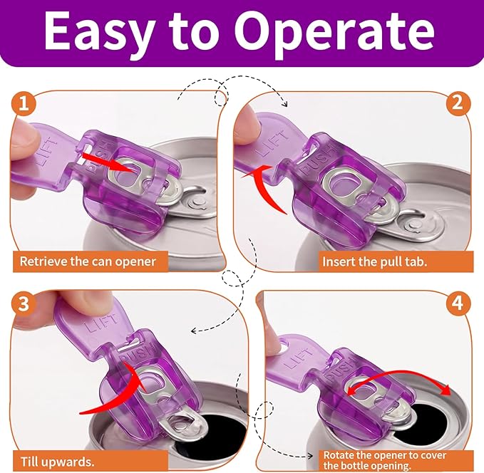 6Pcs Soda Can Opener and Drink Protector Set, Colorful Pop Can Opener Tool for Party Supplies, BBQ, Travel(Transparent)