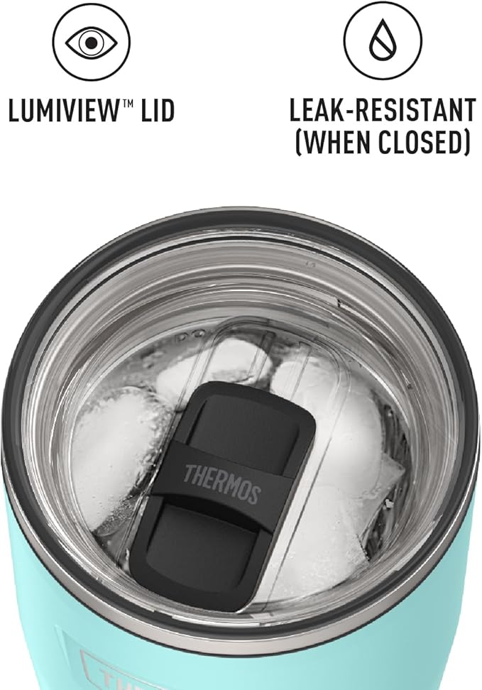 THERMOS ICON SERIES, Stainless Steel Tumbler with Slide Lock, 24 Ounce, Sea Green