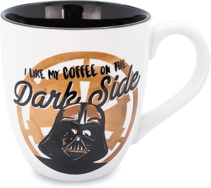 Star Wars "I Like My Coffee On The Dark Side" Ceramic Mug | BPA-Free Large Coffee Cup For Espresso, Caffeine, Beverages, Home & Kitchen Essentials | Lucasfilm Gifts and Collectibles | Holds 18 Ounces