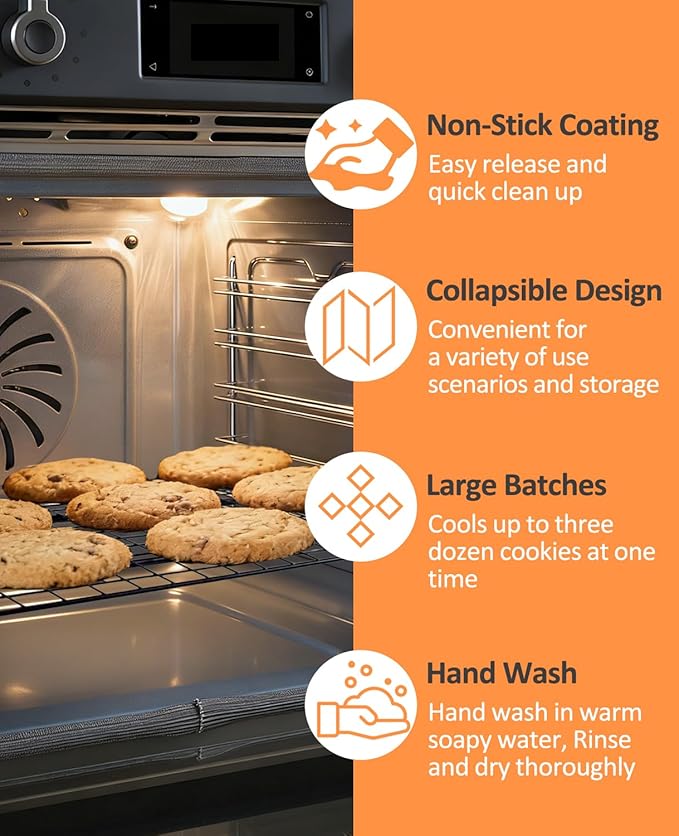 Cooling Racks for Cooking and Baking ，Grid Wire Baking Rack for Oven Cooking, Baking, Grilling, Roasting - Dishwasher Safe Bacon Rack - Fits Jelly Roll Cookie Sheet Pan