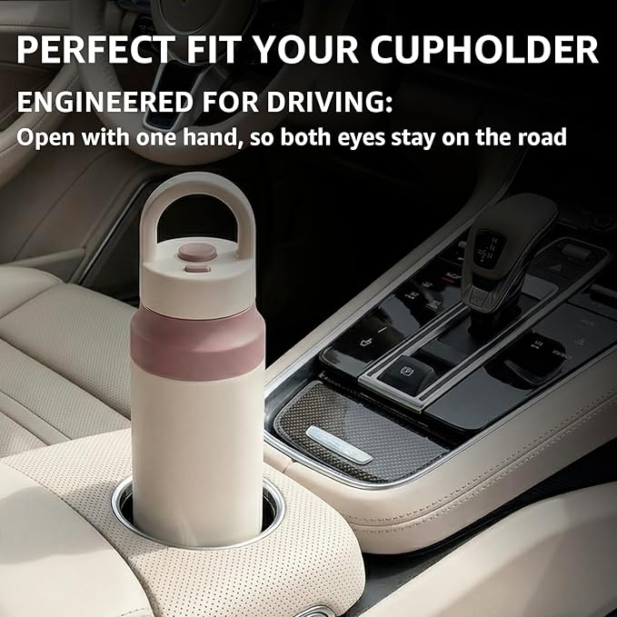 White Stainless Steel Water Bottle Insulated 20 oz Tumbler with Handle,Leak Proof Travel Bottles,Water Cup with Lids