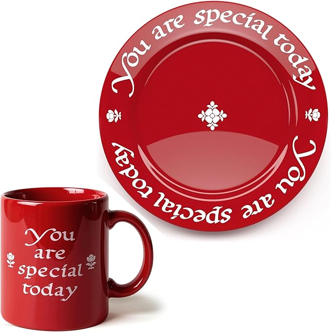 You Are Special Today Red Plate and Cup Set – Original Celebration Dish – Iconic Gift for Birthdays, Mother's Day & Milestones – German Ceramic Tradition – Dishwasher Safe