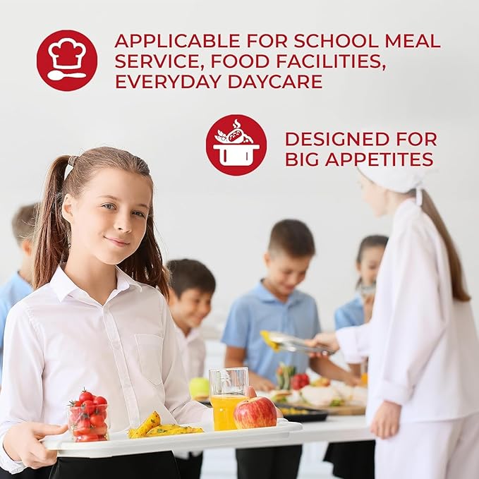 5 Compartment Plates Disposable Heavy Duty (100 Pack) Trays 12.5" x 8.6" - Sugarcane School Trays - Disposable Plates with Compartments Sectioned - Environmentally-Friendly Paper Dividers
