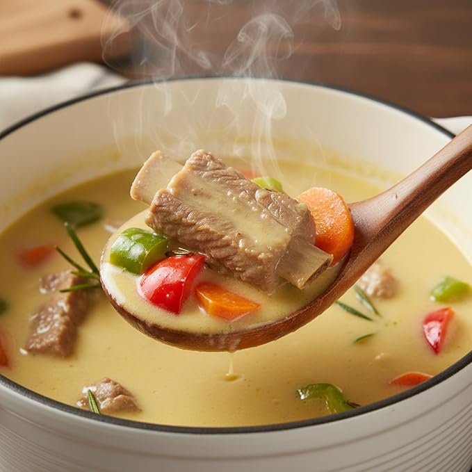 Wooden Soup Ladle, 10.2 Inch Long Handle Soup Ladle Wooden Soups Spoon Kitchen Utensil for Kitchen Cooking Serving Soups