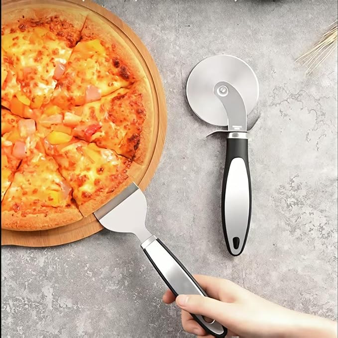 Pizza cutter, pizza cutter wheel, pizza cutter rocker blade, clean and crisp sliced pizza, and other food that needs to be cut Pizza knife with pizza spatula