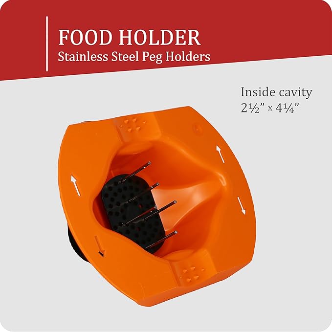 Borner by Reston Lloyd Food Safety Holder for Mandoline Slicers, Cutters & Graters, Protective Finger Guard for Safe Slicing & Grating, Made in Germany, Orange