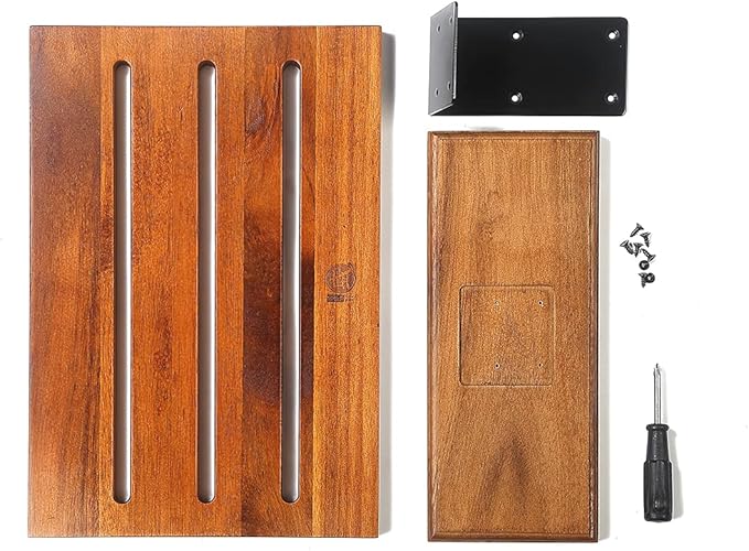 MITSUMOTO SAKARI Double Sided Magnetic Knife Block - 12.5" Acacia Wood Holder for Countertop, Heavy Duty Magnets Stands Holds Chef Knives, Sleek & Secure Storage