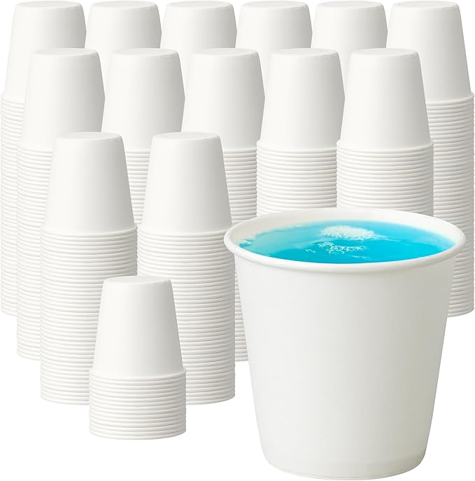 3 oz Disposable Paper Cups, Mouthwash Cups, Small Coffee Cups for Bathroom Rinsing, Mini Water Drinking Cups for Espresso, Samples, 3000 Pack