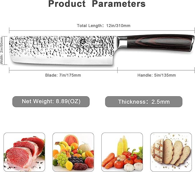 imarku Nakiri Knife, Razor Sharp 7 Inch Multipurpose Vegetable Japanese Chef Knife, High Carbon Stainless Steel Meat Cleaver, Gyutou Knife with Ergonomic Handle, Unique Gifts for Men and Women