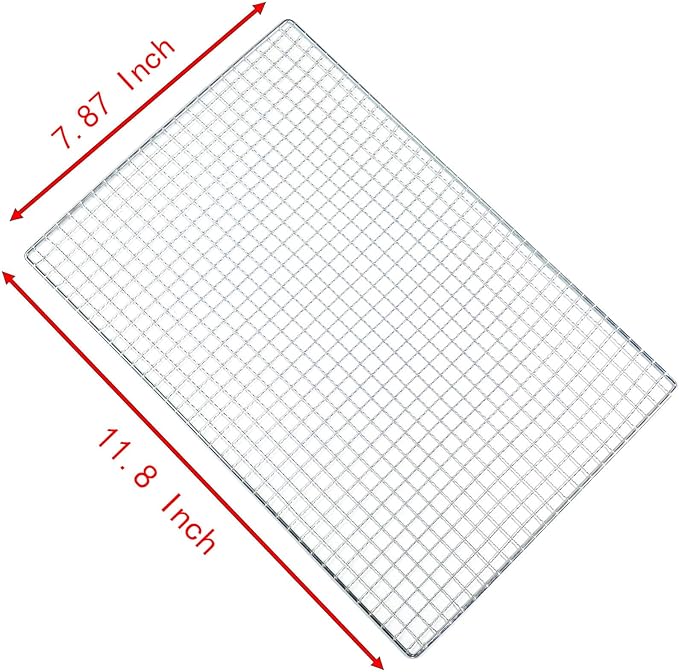 Roasting Racks, 2 Pcs 11.8 Inch x 7.9 Inch Stainless Steel Grill Racks Grid Net for Baking and Cooling of Barbeque in Oven, Party, Dinning and Outdoors (2, 11.8 inch x 7.9 inch)