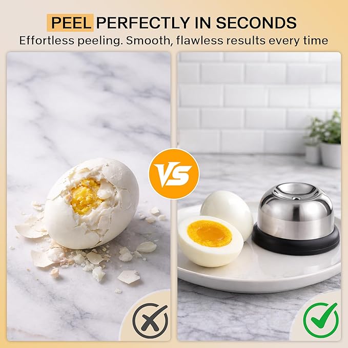 Egg Piercer for Hard Boiled Eggs, Stainless Steel Egg Poker with Retractable Safety Design, Egg Piercer Tool and Egg Punch for Raw Eggs, Anti-Rust Egg Pin, Black