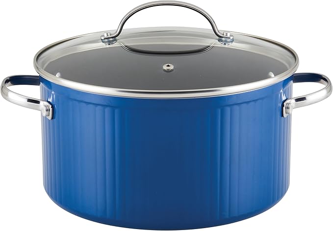 Farberware Style Nonstick Cookware Stockpot, 6 Quart, Blue