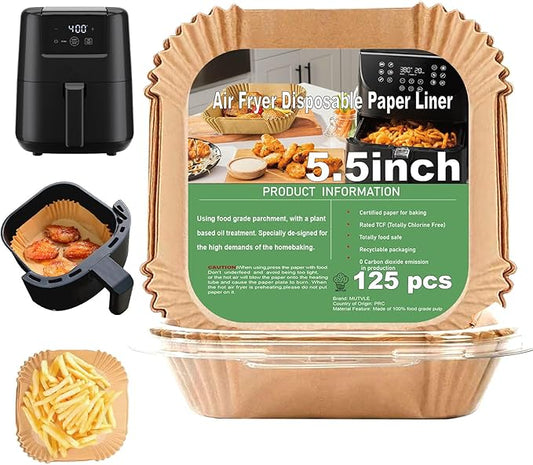 2 QT Air Fryer Liners for CHEFMAN 2 Qt Mini Air Fryer, Air Fryer Liners Disposable Small 2 qt 2.6qt, Small AirFryer Liners, DASH Air Fryer Liners