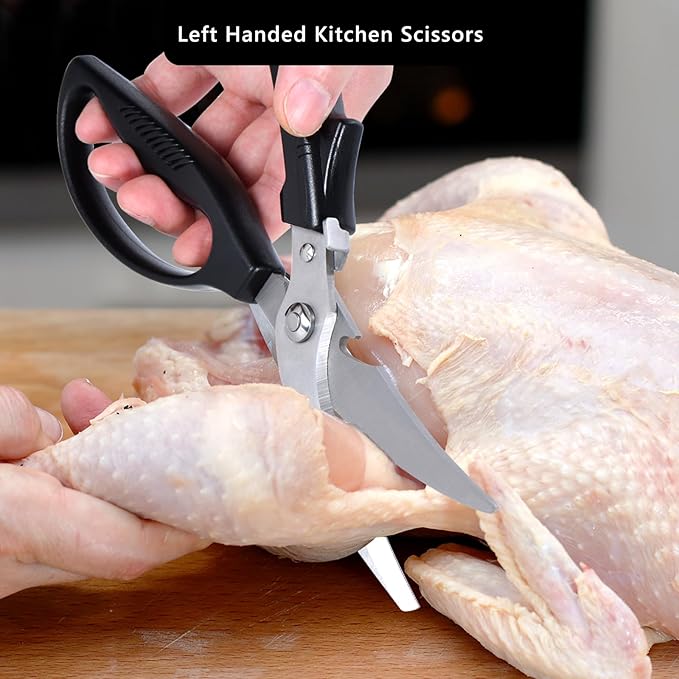 Left Handed Kitchen Scissors, Lefty Poultry Shears Kitchen Tools Utensils for Left Hand People/Adults