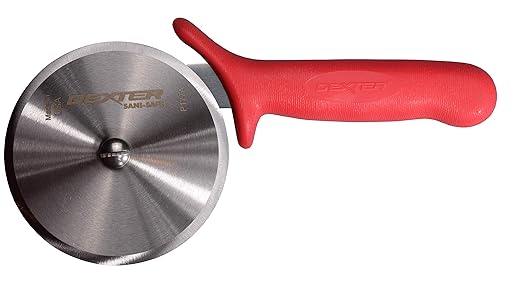 Dexter-Russell P177AR-PCP 4" Pizza Cutter | Commercial-Grade Stainless Steel Blade with Textured Red Handle | SANI-SAFE Series | Made in USA