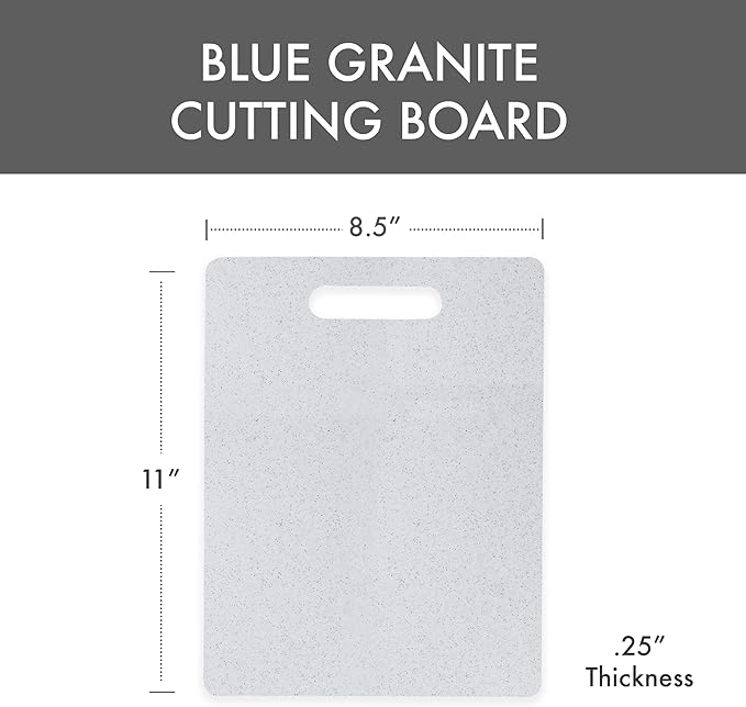 Dexas Superboard Cutting Board with Handle 11 x 14.5 inch Blue Granite, Kitchen Prep Board, Dishwasher Safe, Non-Porous Poly Surface, Made in USA