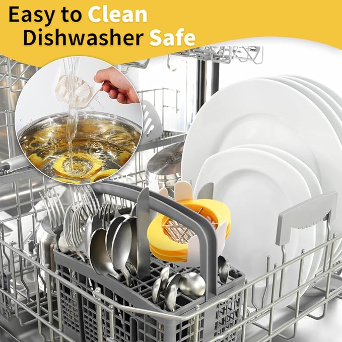 3-In-1 Egg Slicer with Blades, Stainless Steel Egg Cutter for Hard Boiled Eggs, Multi-purpose Food Slicer to Cut Fruits into Fourth Sixth or Slices, Heavy Duty Dishwasher Safe, Yellow