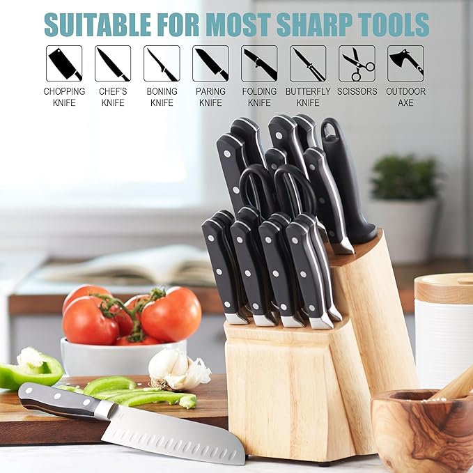 Premium Whetstone Knife Sharpening Stone 2 Side Grit 400/1000 Waterstone - Whetstone Knife Sharpener - NonSlip Rubber Base for Kitchen Knife Sharpener Stone
