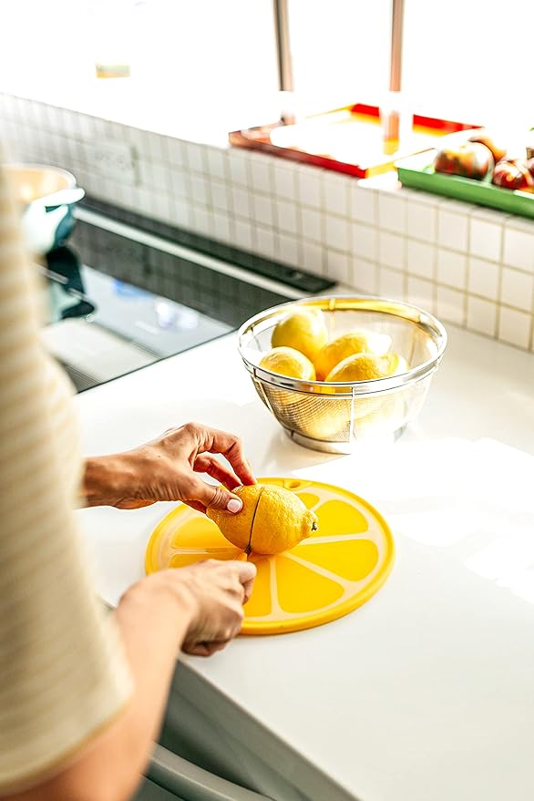 Dexas Citrus Slice Cutting Board/Serving Board 9 inches, Lemon