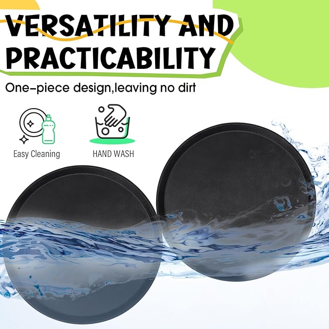 4 Pcs 16 Inch Restaurant Serving Trays, Black Plastic Non Slip Round Tray, Large Food Crawfish Server Tray for Home, Restaurant, Kitchen, Cafeteria, Bar, Hotel(Black)