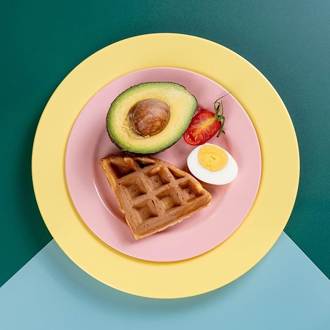 POSATE Plastic Plates Disposable 60 PCS, Heavy Duty 30 Dinner Plates 10.25" and 30 Dessert Plates 7.5" for Party, Pink