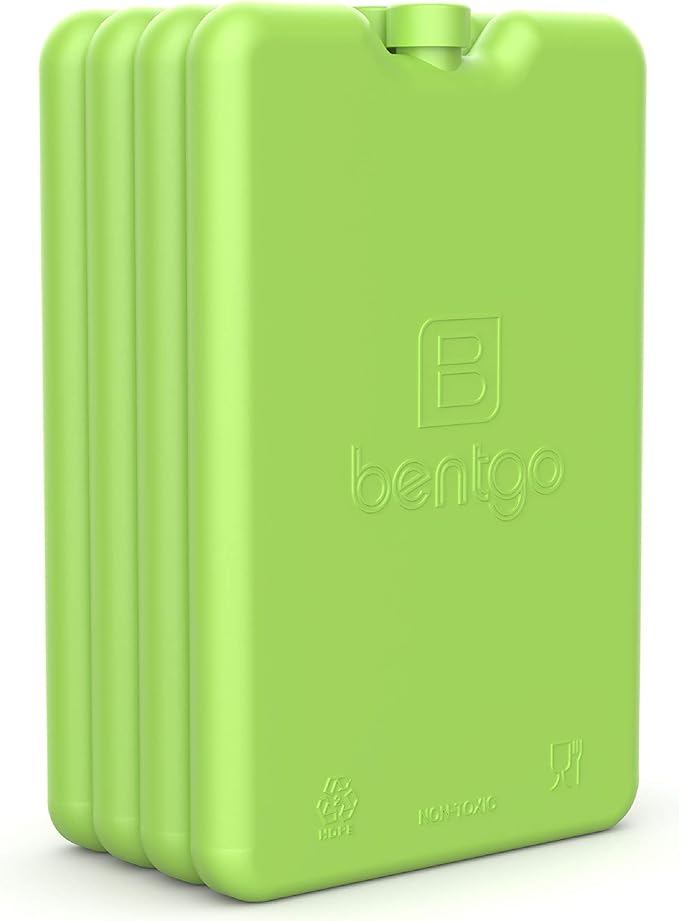 Bentgo Ice Lunch Chillers - Ultra-Thin Ice Packs Perfect for Everyday Use in Lunch Bags, Lunch Boxes and Coolers - 4 Pack (Green)