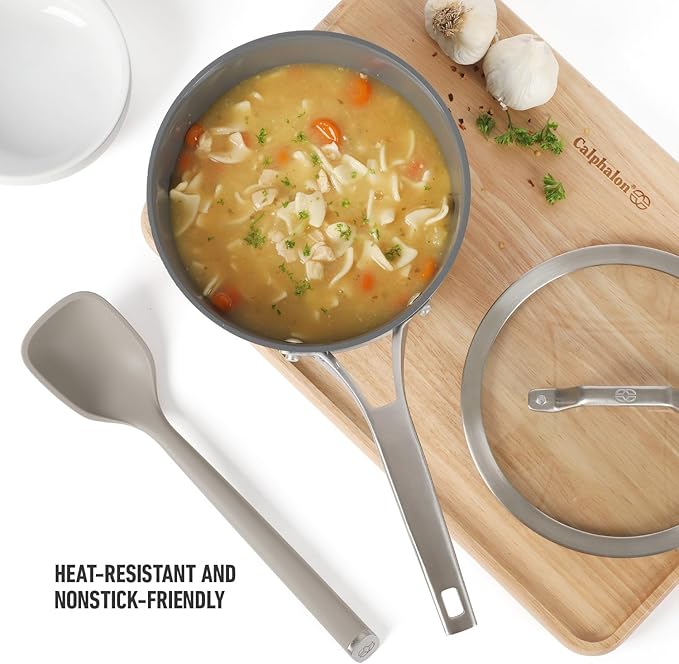 Calphalon Edge Silicone Flexible Kitchen Spoon- Taupe